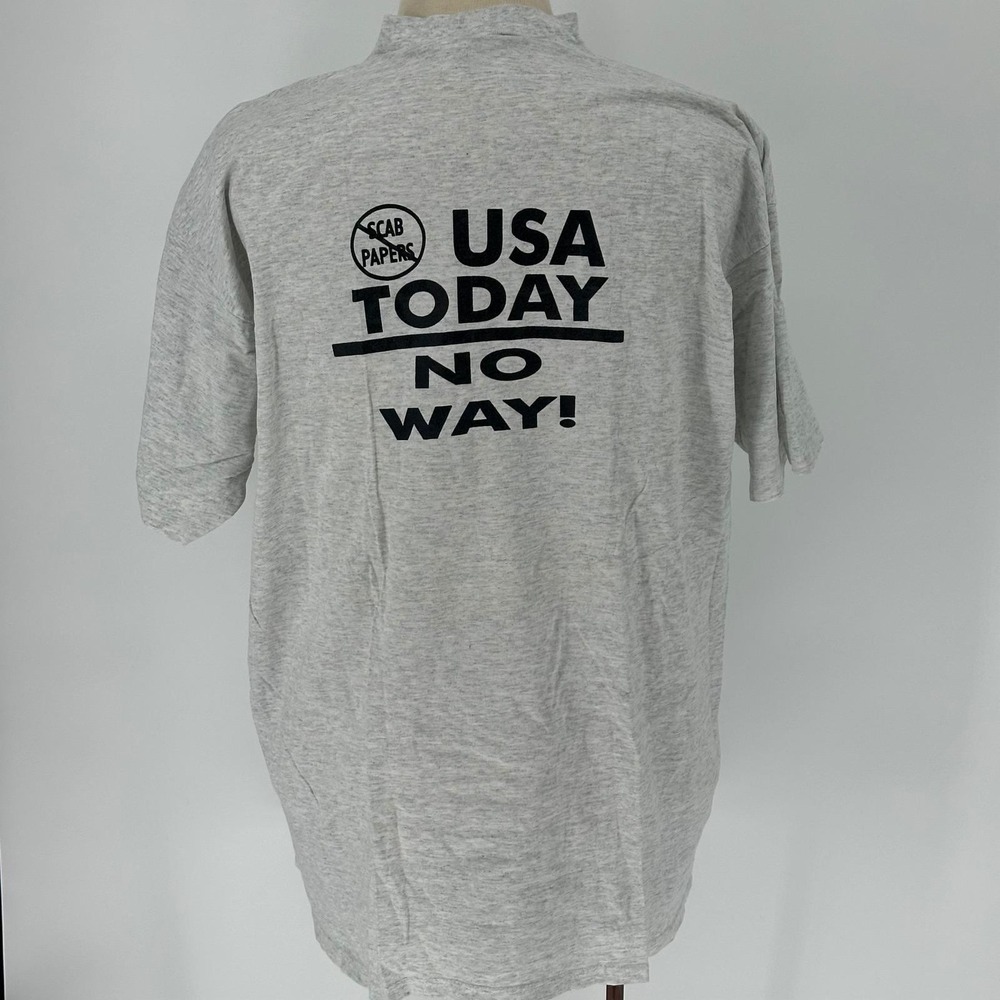 Vintage Single Stitch Usa Today No News Free Press Union Graphic T Shirt Xxl View 3